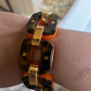 J.Crew tortoise bracelet with gold links NWOT